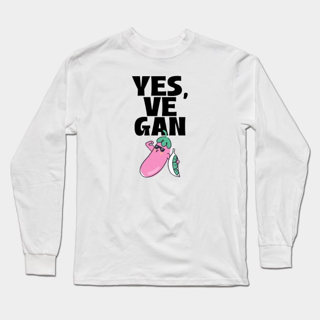 Vegan Gift Minimalist eggplant Poster Long Sleeve T-Shirt by AA